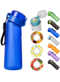 Buy Flavored Water Bottle, Air Water Bottle with Flavor Pods, Flavor Water Bottle, Air Water Bottle, for Kids, 25oz, 750ml (New Blue + 3 pods in random flavors) in UAE