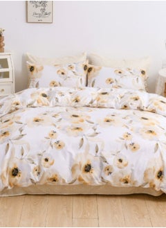 اشتري Variance Sizes Flower Pattern Duvet Cover Set Beige Color Print Bedding Set في الامارات