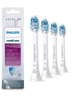 اشتري Genuine  HX9034/65 G2 Optimal Gum Care Standard sonic Set of 4 Replacement Toothbrush Heads White في الامارات