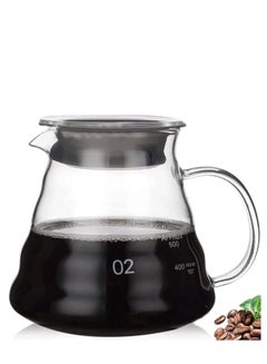 Buy Heat Resistant Glass Hand Drip Coffee Pot Coffee Server Kettle Coffee Maker Teapot/Clear Glass Range Standard Coffee Server(20oz) in Saudi Arabia
