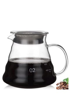 اشتري Heat Resistant Glass Hand Drip Coffee Pot Coffee Server Kettle Coffee Maker Teapot/Clear Glass Range Standard Coffee Server(20oz) في السعودية