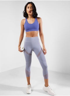 Buy Mesh Detail High Waist Leggings in UAE