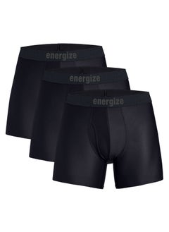 اشتري Energize Premium Midway Brief Boxer Shorts for Men, Stretchable, Extra Soft, and Breathable Men's Boxer Shorts, Comfortable Underwear for Everyday Wear في الامارات