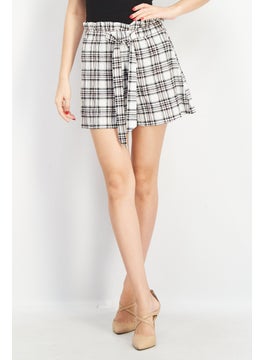 اشتري Women Checkered Basic Shorts, Black/White في الامارات