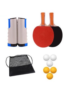 Buy Ping Pong Paddle Set,Portable Table Tennis Set with Retractable Net,2 Rackets,3 Balls And Carry Bag for Children Adult Indoor/Outdoor Games in Saudi Arabia