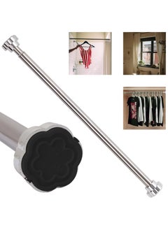 Buy Curtain Rod 50cm to 85cm Adjustable Length Telescopic Tension Bar Stainless Steel for Shower Stalls Bathtubs Closets Windows Changing Areas - Non-Slip No Drilling in UAE