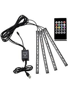Buy 12 SMD 5V LED RGB Decorative Car Light , Car Port Ambient Light Car Styling Music 7 Colourful Control Interior Atmosphere Lamp with remote control in Egypt