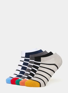 Buy Pack of 5 - Striped Detail Ankle Socks in Saudi Arabia