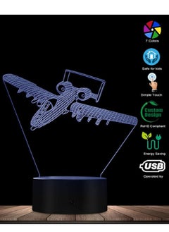 اشتري 3D Multicolor Night Light Airbus Plane Flashing Airplane Table Lamp Kids Colors Changeable Multicolor Night Light Mood Lamp Touch 16 Color with Remotel في الامارات