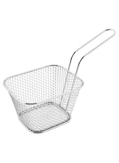 Buy Square Fry Basket for French Fries and Snacks Strain Excess Oil Effortlessly fry basket Stainless Steel Basket Food Display Strainers Chef Colander Tools Pasta Strainer (Silver) in UAE