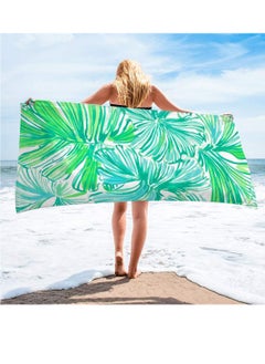 Buy Microfiber Sand Free Beach Towel  Quick Fast Dry Super Absorbent Oversized Lightweight Big Large Towels Blanket Green Leaf Cool Swim Beach Towels for Travel Pool Swimming Bath Camping Adult Women Men in UAE