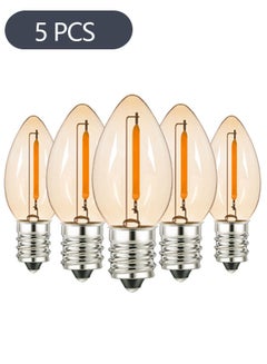 Buy 5-Piece E12 LED Bulb, Candle Bulbs 0.5W, Chandelier Bulbs Night Light Bulbs, Amber Glass Filament Bulb 2200K for Home in Saudi Arabia