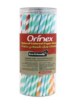 Buy Colored Natural Paper Straws 100 Pieces in Saudi Arabia