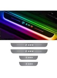 اشتري 4 Pieces Led Car Door BMW Logo Car Threshold Light Door Welcome Pedal Ambient Light Set في الامارات