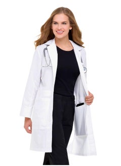 Buy Ladies Lab Coat Soft Cotton Blend Professional Chemistry Coat Women Comfortable Laboratory Coat White Doctor Coat in UAE