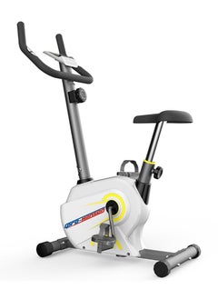 Buy Magnetic Exercise Bike With Hand Pulse, 100 KG - White/Yellow in Egypt