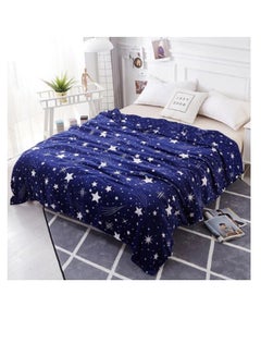 Buy Deals for Less - Soft Fleece Blanket, Double Size, White Stars Design. in UAE