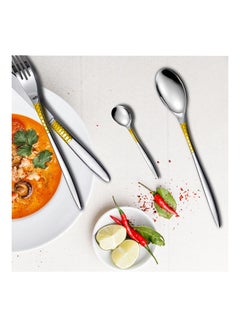 Buy Tennessee 32 Piece Cutlery Set Serves 8 Stainless Steel 201 Modern Houseware Dinner Spoon Fork Tea Spoon Knife For Kitchen Dining Table Gold in UAE