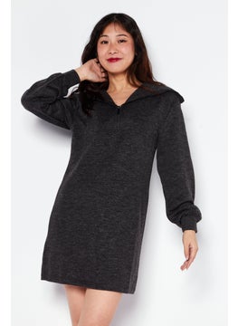 اشتري Women Heather Sweater Dress, Dark Grey في الامارات