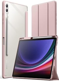 اشتري Dl3 Mobilak Hybrid Slim Case for Samsung Galaxy Tab S8/Tab S7 11 Inch (Model SM-X700/X706/T870/T875/T878) with S Pen Holder, Cover with Clear Transparent Back Shell, Auto Wake/Sleep (Rose Gold) في مصر