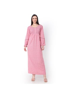 Buy SMOKING DESIGN WITH FLORAL PRINT RAYON ARABIC JALABIYA KAFTAN in UAE