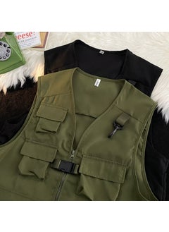 اشتري 2024 Trendy Multi-Pocket Vest for Men Army Green في السعودية