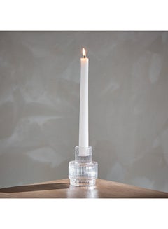 Buy Ezra 2-Way Glass Candle Holder 6.2 x 7.8 x 6.2 cm in UAE