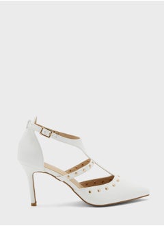 Buy Stud Detail Ankle Strap Pump in UAE