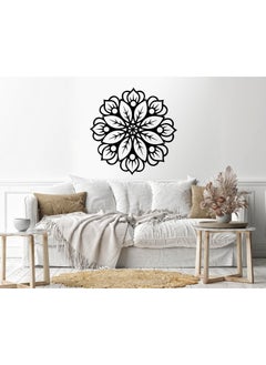 Buy Geometric shape flower Sticker wall decal 80x80 Black in Egypt