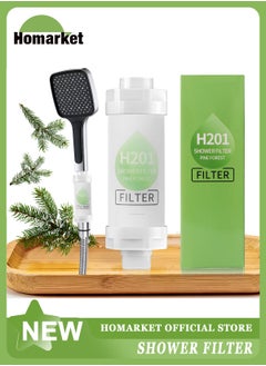 اشتري Shower Head Filter - Vitamin C Shower Infuser , Hard Water Softener, Chlorine & Fluoride Shower Filter, Water Purifying Filtered Shower Head with Beads, Helps Dry Skin & Hair Loss (Pine Forest) في الامارات