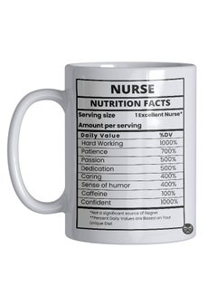 اشتري White cup printed with nutritional facts design for the nurse في السعودية