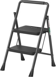 Buy Classic 2 Step Stainless Steel Ladder White/Black 18x23x19inch in UAE