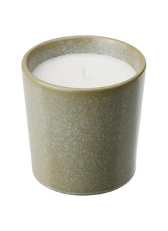 Buy Scented Candle In Ceramic Jar Fresh Grass Light Green 50 Hr in Saudi Arabia