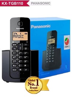 اشتري باناسونيك هاتف أرضي لاسلكي مزود بخاصية إظهار هوية المتصل أسود KX-TGB110 في السعودية