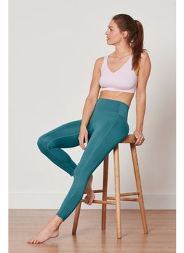 اشتري Women Sportswear Fit Tights, Teal في الامارات