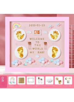 اشتري Newborn Baby Baby One Year Old Commemorative Full Moon Gift Handprint Inkpad Photo Frame في الامارات