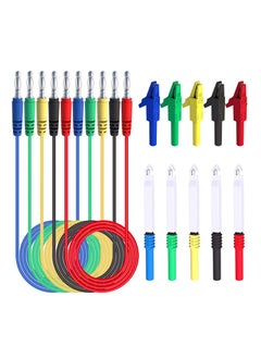 اشتري Circuit Testers, Banana to Banana Plug Test Leads Kit, with Alligator Clips Insulation Wire Piercing Probes, for Multimeter Automotive Diagnostic Testing, 4mm في الامارات