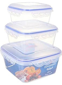 Buy Food Containers Easy Lock Square Set 3 Pcs in Egypt