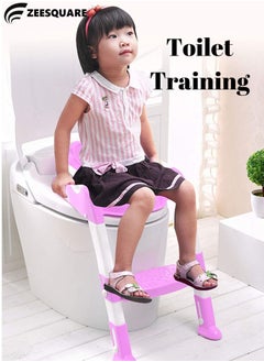 Buy Toilet Training Seat for Kids Boys Girls Comfortable Safe Potty Seat Potty Chair with Anti-Slip Pads Ladder in UAE