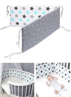 Buy Crib Bumper Breathable Cot Bumper Breathable Mesh Cot Liner Crib Rail Cover Baby Crib Bumper Baby Boys Girls Nursery Breathable Crib Bedding Baby Bed Bumper 130x30cm (Grey) in UAE