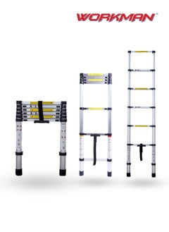 Buy Telescoping Aluminum Ladder - Lightweight, Telescoping Ladder for Home, Office & Outdoor Use | 12 Steps Folding Ladder with Anti-Slip Design | Heavy-Duty Multi-Use Ladder | 3.6 Meter in UAE