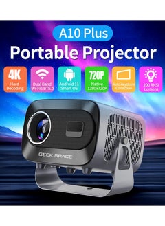 Buy GEEK SPACE Projector With Wifi And Bluetooth Projector 4K Full HD Portable Smart Projector Mini Portable Support ±30° Keystone Correction Hd Projector Outdoor Indoor A10 Plus in UAE