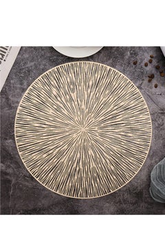 Buy 4PCS Round Placemats Pressed Vinyl Slip Resistant Table Mats Golden Fireworks Placmats Wipeable Hollowout Placemats for Table Decor Holiday Wedding Accent in UAE