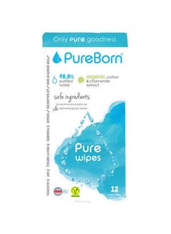 Buy PureBorn Pure Wet Baby Wipes, 12 Count in UAE