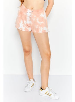 Buy Women Tie Dye Basic Short, Pink/White in UAE