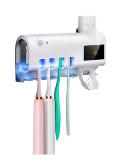 اشتري Smart Toothbrush Holder and Toothpaste Dispenser with LED UV Light Sterilization Function في السعودية