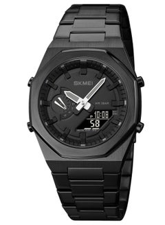 Buy Watch for Men Waterproof Analog+Digital Stainless Steel Wrist Watch Black 41mm 1816 in UAE