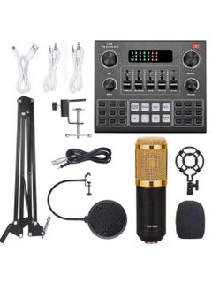 Buy Elite V9 Sound Card & BM800 Pro Microphone Bundle for Advanced Broadcasting in UAE