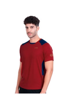 Buy FLIP SIDE LINING ROUND NECK-T SHIRT- (MAROON) (APLT777-2-L) in UAE