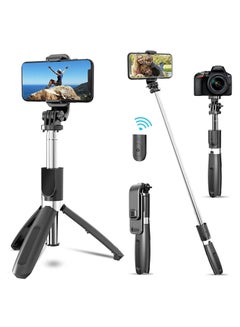 اشتري Selfie Stick, 3 in 1 Extendable Selfie Stick Tripod with Detachable Bluetooth Wireless Remote Phone Holder for iPhone 12/Xs/iPhone 8/iPhone 11/11pro في الامارات